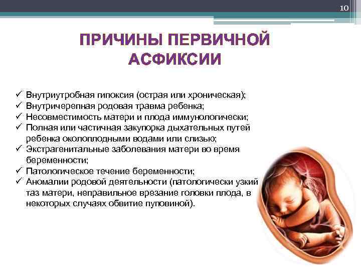 Внутриутробное недоразвитие головного мозга. Внутриутробная гипоксия плода и асфиксия причины. Антенатальная асфиксия плода причины. Факторы риска первичной асфиксии новорожденного. Асфиксия гипоксия новорожденного.