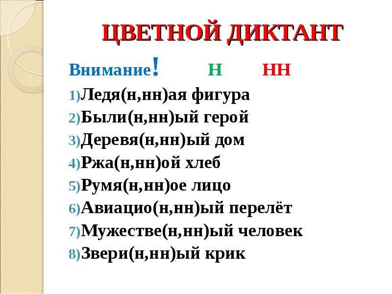 Правописание н и нн в суффиксах различных частей речи | doc4web.ru