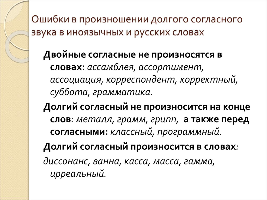 Культура иноязычной речи. Двойные согласные произносятся в словах. Произношение двойных согласных в слове. Двойные согласные в иноязычных словах. Двойные согласные не произносятся в словах.