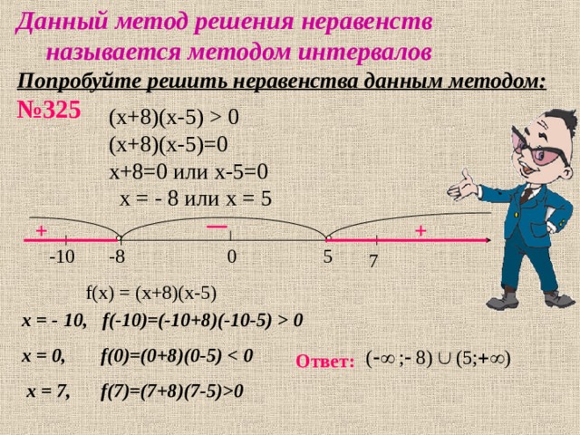 Решение уравнений и неравенств (с помощью графиков)