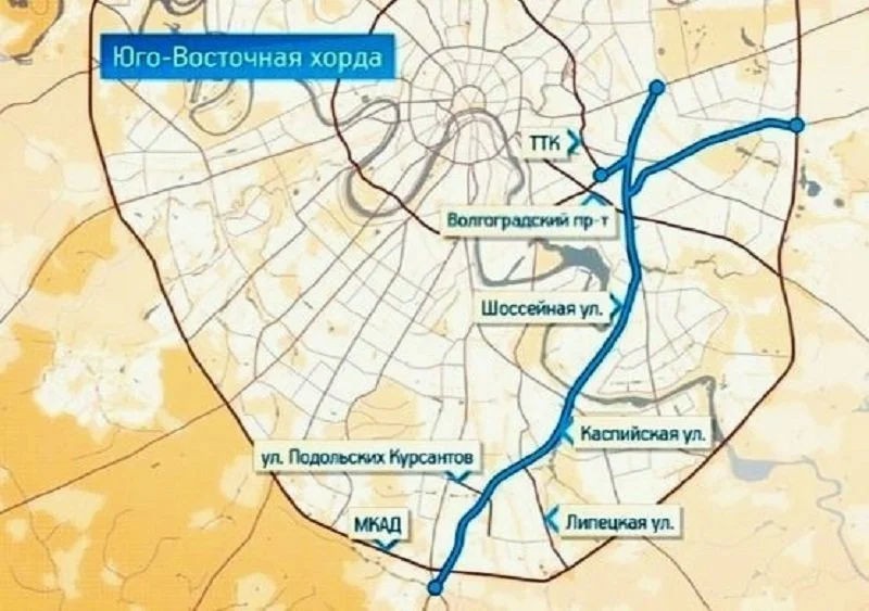 Юго-восточная хорда на карте москвы. новые развязки, проблемы, даты