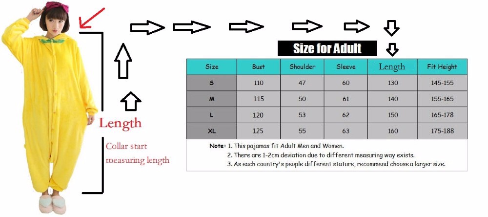 Какие бывают размеры кигуруми и как выбрать свой? размерная сетка кигуруми
